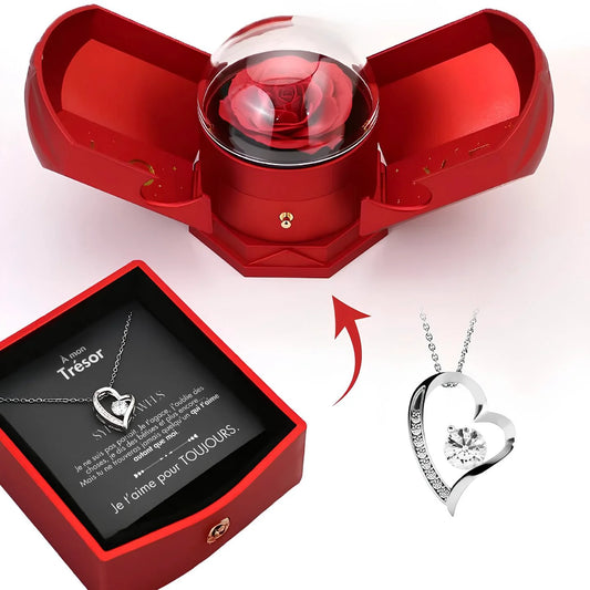 Cofre Rosa Eterna “A mi Tesoro” con Collar